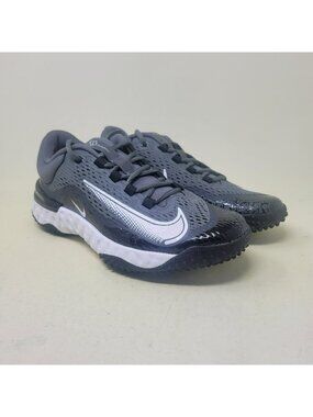 Nike Alpha Huarache Varsity 4 TURF Baseball Shoes Gray Men's Size 6.5 DJ6523-011